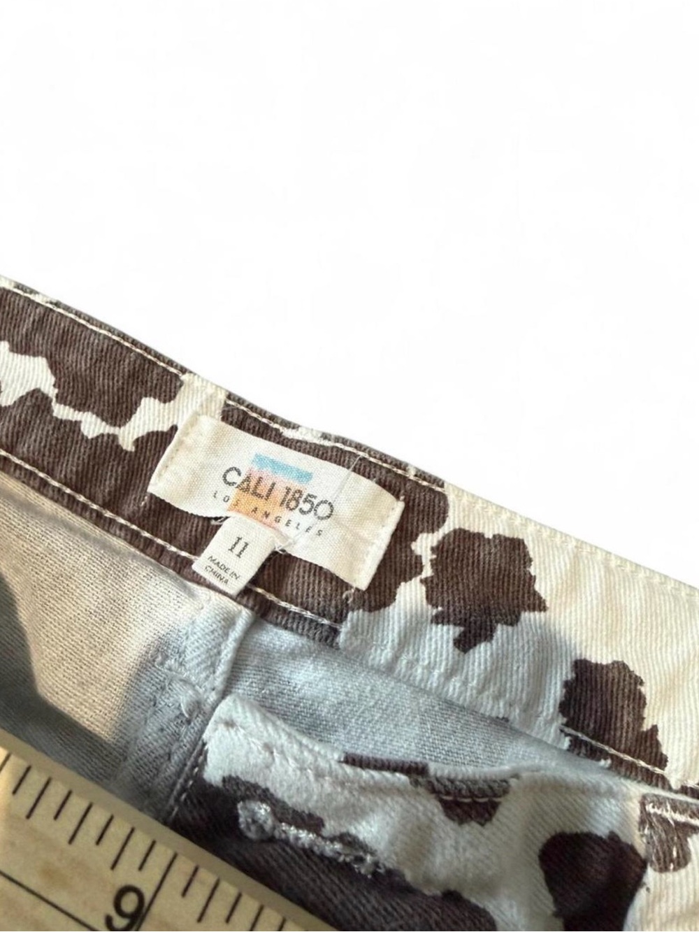 Wide-Leg Cow Print Pants in Brown/White - Picture 4 of 5